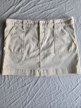 Gap Beige Corduroy Utility Mini Skirt with Front Pockets